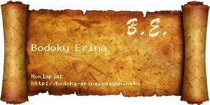 Bodoky Erina névjegykártya